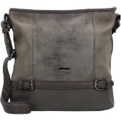 Tom Tailor Axelremsväska 'Juna' taupe / mörkgrå / silver