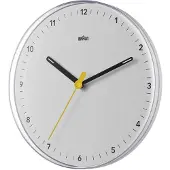 Braun 67683 Kvarts Väggklocka 230 mm Aktivt vit (matt) Smygande urverk (tystgående)