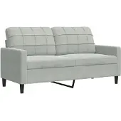 Super Merchant Vidaxl Soffa 2-sitsig, Ljusgrå, 140 Cm, Klädd i Sammet