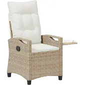 vidaXL Fällbar trädgårdstol Beige och gräddfärgad 56 x 60 x 112 cm