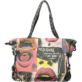 Desigual Shoppingväska marinblå / gul / gammalrosa / svart