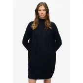 Superdry för kvinnor. W8012130A Slouchy Cable marinblå klänning (L), Casual, Bomull, Lång ärm, Marino