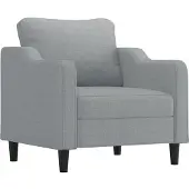 vidaXL Fåtölj ljusgrå 60 cm tyg