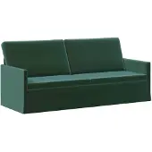 vidaXL 3-sitssoffa Mörkgrön 190 x 81 x 82 cm Sammet (V)