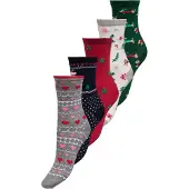 ONLY Sockor 'ONLCHRISTMAS' marinblå / grå / gran / mörkröd / vit