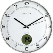 Unilux Väggklocka Tempus silent med digital termometer - inkl. batteri