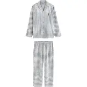 Next Pyjamas lång grå / gråmelerad / vit