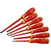 Bahco Insulated Slotted And Phillips With Multi-component Handle Skruvmejselset 7 Enheter