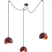 QAZQA Design pendellampa röd med opalglas 3-ljus - Tulip