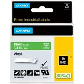 Dymo 1805420 | IND Rhino | vit text - grön tejp | 19mm (original)