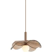 QAZQA Design pendellampa mörk brons med bärnstensfärgat glas - Kemner