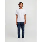 Jack & Jones Pyjamas lång 'JACFlorence' marinblå / mörkblå / vit
