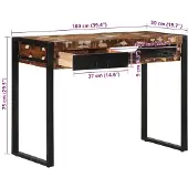 vidaXL Multicolor Skrivbord 100x50x75 cm av återvunnet massivt trä, arbetsbord, studie skrivbord, hemmakontor, 4015932