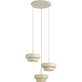 QAZQA Retropendellampa beige med metallskärm 3-ljus - Ophelia