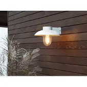 Konstsmide Vägglampa utomhus MANI, dimbar, Vitt / opal, Metall, Modern, Utomhusvägglampa