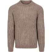 Profuomo Pullover Chenille Rib Wool Blend Brun Storlek