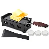 24.Se Portabelt raclette-set / mini raclette med värmeljus / raclettejärn utan el