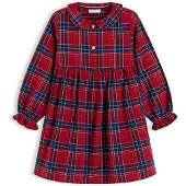 Tommy Hilfiger Check Flag Embroidery Ruffle Cuff Dress