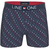Line One Boxershorts 'Herren Boxershort "Digital" bedruckt' marinblå / vit
