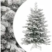 Konstgjord julgran med gångjärn, snötäckt, 150 cm