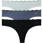 Calvin Klein 3 Pack Thongs Microfibre Stretch Lace
