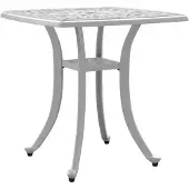 vidaXL Trädgårdsbord vit 53x53x53 cm gjuten aluminium