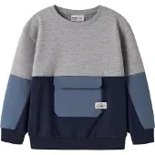 Name it Sweatshirt 'NMMOMER' marinblå / duvblå / grå