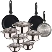Wellhome Pk8182 Kastrullset Med Stekpannor 15 Bitar