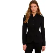 Ralph Lauren för kvinnor. 200B24032002 Amerikansk kavaj i ullkrepp och svart resår (48), Casual, Klassisk