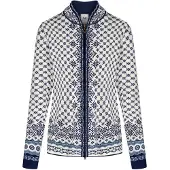 Dale of Norway Women's Solfrid Jacket Offwhite/Navy/Ice Blue