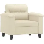 vidaXL Fåtölj Gräddvit 60 cm konstläder