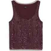 BOSS Sequin blouse with tonal mesh trims