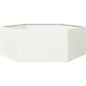 vidaXL Odlingslåda vit sexkantig 138x120x45 cm stål