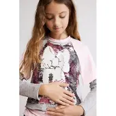 Desigual T-shirt 'Minnie Mouse' gråmelerad / rosa / silver / vit