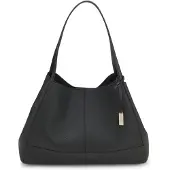 BOSS Tote bag in grained leather with detachable pouch