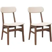vidaXL Matstolar med kuddar 2 st brun massiv gummiträ, middagsstol, stol, loungesoffa, stolar till 4102435