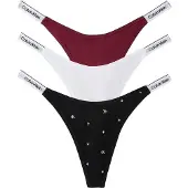 Calvin Klein 3 Pack Dipped Thongs Icon Logo