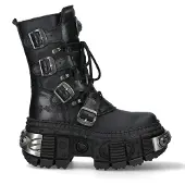 New rock Mid-Calf läderstövlar med plattform - WALL373-S3