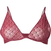 Calvin Klein Unlined Plunge Bra Minimalist Emblem Flocked Mesh