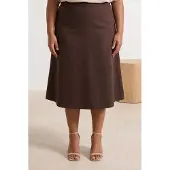 Trendyol Dam Brun Enfärgad Maxi A-linje Plus size Kjolar