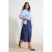 Trendyol Dam Blå Blommig Midi Plus size Kjolar