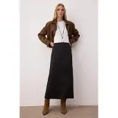 Trendyol Modest Dam Svart Enfärgad Maxi Modest Kjolar