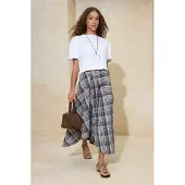 Trendyol TRENDYOLMİLLA Dam Brun Rutig Maxi Asymmetrisk Kjolar
