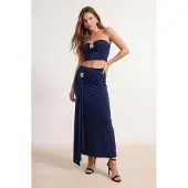 Trendyol TRENDYOLMİLLA Dam Mörkblå Enfärgad Maxi Bodycon Kjolar