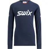 Swix Juniors' Racex Classic Long Sleeve Dark Navy/Bright White