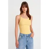 Dilvin Ribbad ärmlös slim fit-blus