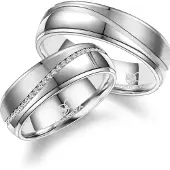 MARRYA Ring 'ES-26 Ehering aus Edelstahl - Silberfarben' silver