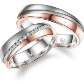 MARRYA Ring 'ES-33 Ehering aus Edelstahl - Silberfarben & Rosé' silver