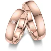 MARRYA Ring 'ES-31 Ehering aus Edelstahl - Rosé gold plattiert' rosé