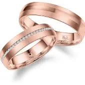 MARRYA Ring 'ES-28 Ehering aus Edelstahl - Rosé gold plattiert' rosé